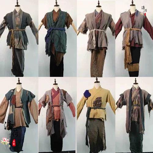 影视古装春秋男汉服宋代百姓农民群演棉麻粗布焦夫破旧乞丐演出服