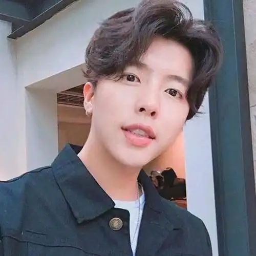 丽青丝真发假发男中分男士韩版帅气中分刘海纹理烫蓬松个性真人发丝