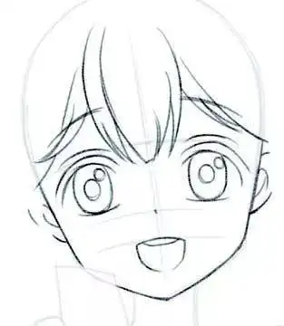 ⑦为人物的五官涂色.⑥绘制头部和其余服饰的线稿.