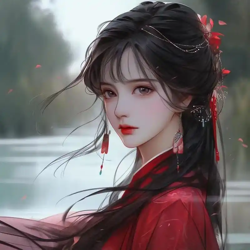 ai红衣古装美女动漫头像,还蛮好看的! #ai艺术季# #古风小分队