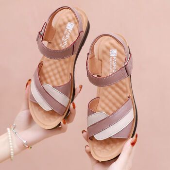 意尔康妈妈凉鞋女夏季软底舒适中老年平底防滑老人轻便中年女士凉鞋