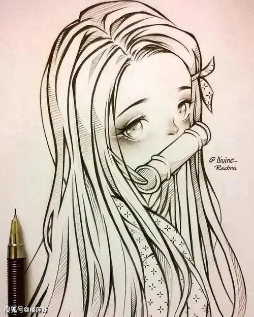 原创动漫人物手绘好看到起飞这样的线稿你给几分