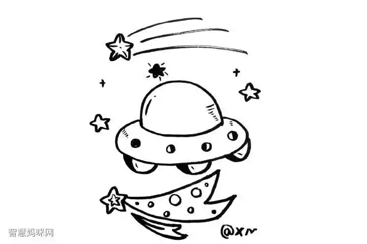 星河璀璨 一组关于外太空的简笔画图片-图7