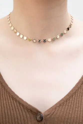 gold heart choker - 项圈 - 首饰 - 饰品
