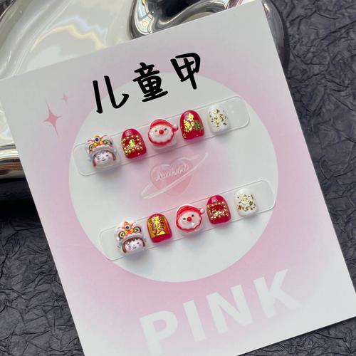 儿童美甲纯手工穿戴甲310岁小朋友女童学生卡通可爱指甲贴片