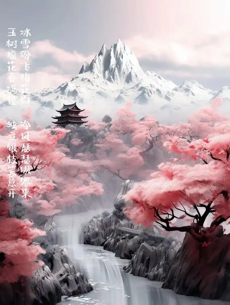 在白雪皑皑的深山中,梅花独自绽放.它不惧风霜,不畏 - 抖音