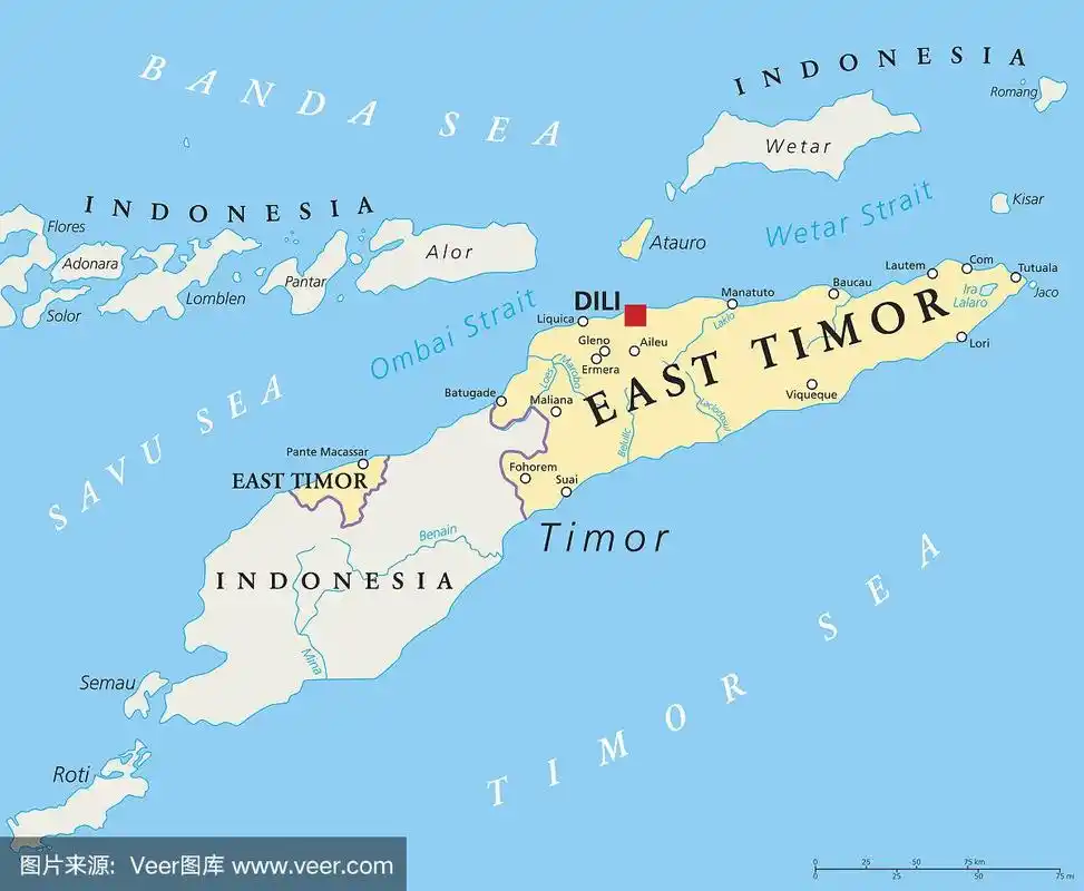 东帝汶政治地图
