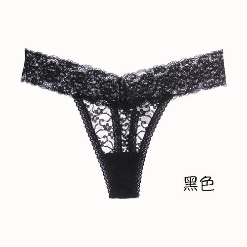 品牌女士香港潮牌丁字裤女性感蕾丝真人t型一片式薄隐形大码内裤无痕