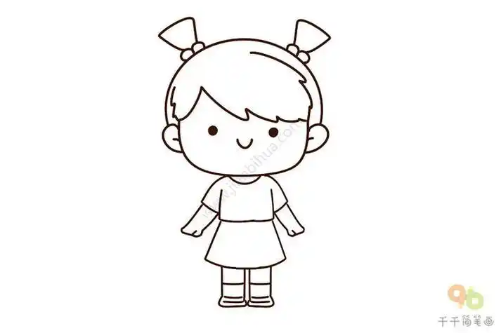 小女孩绘画简笔画视频教程