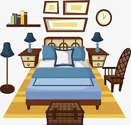 卧室装修卡通元素_手绘/卡通图片免费下载_手绘/卡通素材_觅元素