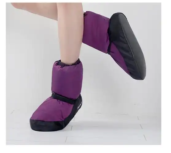 十奕(shiyi) 瑜伽保暖鞋芭蕾舞蹈鞋女练功鞋厚底夹棉短靴练功棉鞋 灰