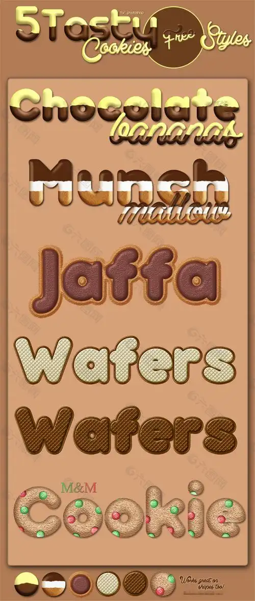 多款饼干风格字体