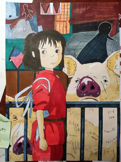 千与千寻马克笔手绘全过程线稿