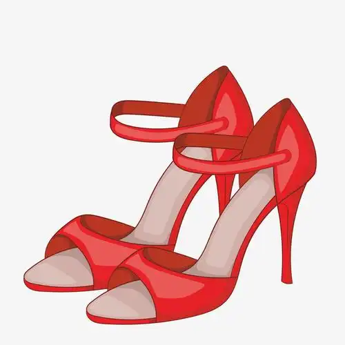 红色设计卡通高跟鞋