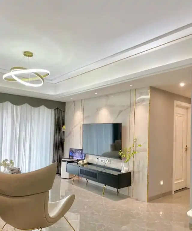 自己装修的新房,效果大方又精致,最喜欢电视墙,邻居都赞不绝口