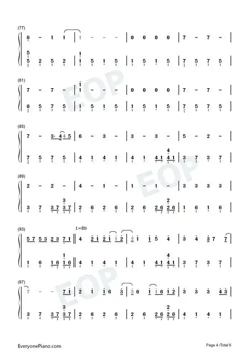 够钟-周柏豪双手简谱预览4