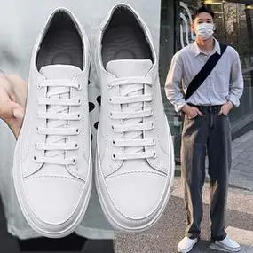 小白鞋送男朋友的鞋配西裤板鞋男士休闲平底鞋韩版文艺纯白色男鞋