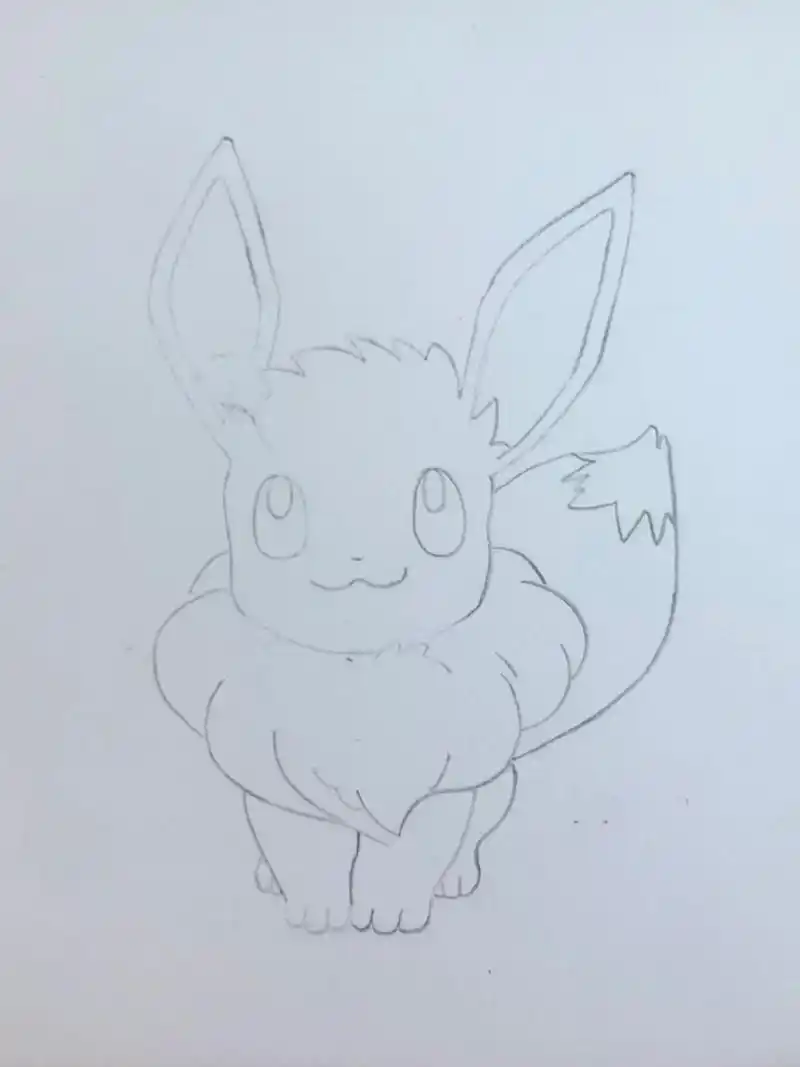 伊布简笔画 神奇宝贝,铅笔7315先画草图,画好彩铅勾线,再慢慢上色