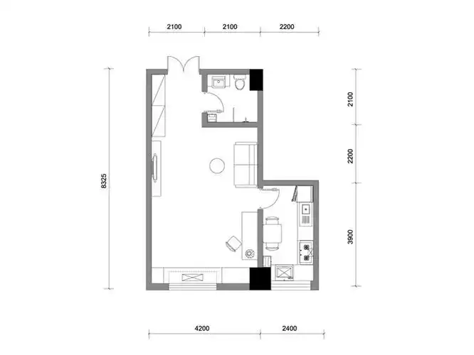 现代简约一居室60.6平米4.