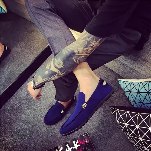 2016春季休闲男皮鞋豆豆鞋一脚蹬套脚韩版潮流男鞋子懒人鞋