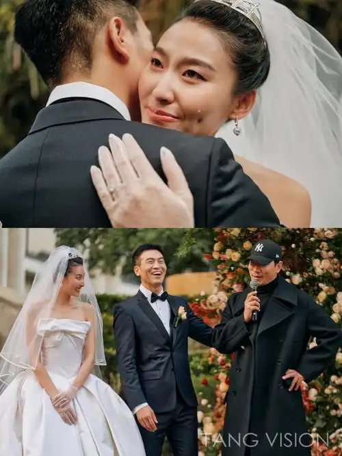 张亮当证婚人超模王诗晴婚礼感人草坪仪式