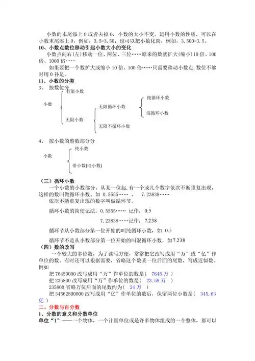 小学 数学 人教版 六年级下册 6 整理与复习 1 数与代数 数的认识全屏