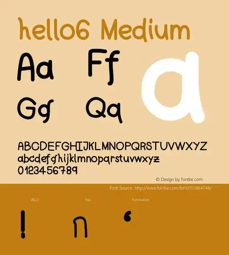 hello6 version 001.000图片样张-字体样张-字客网