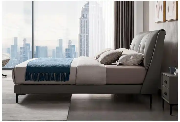 穗宝(symbol) 双人皮床现代简约主卧轻奢婚床卧室家具 零感空间床架