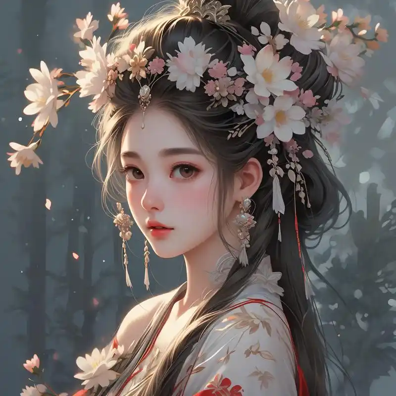 90梦幻冰紫古风少女头像96 探索梦幻与古风的融合,这组冰紫色调的