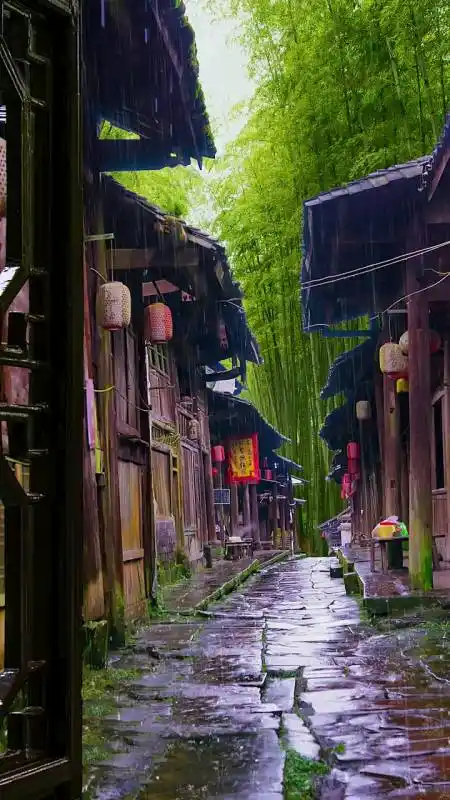 治愈系#看雨是一种宣泄,听雨是一种解压,一抹烟雨洒在了多情的村落