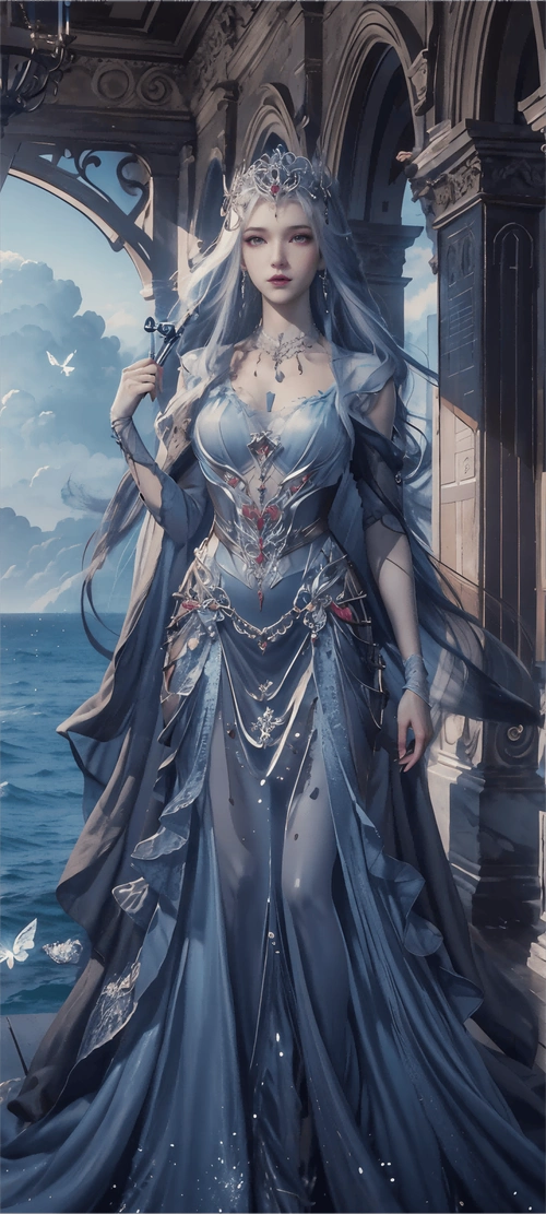 国漫女神三屏壁纸波塞西的海边等待