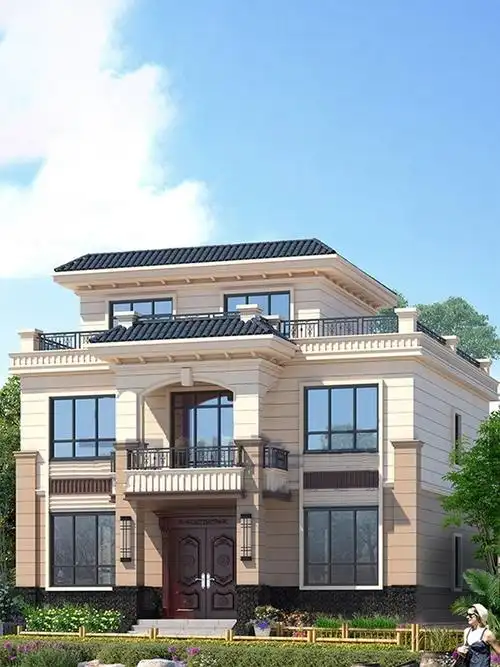 (咨询免费送)c701农村新款洋房二层半小别墅带阳台三层自建房设