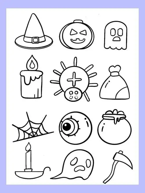 简笔画万圣节小元素