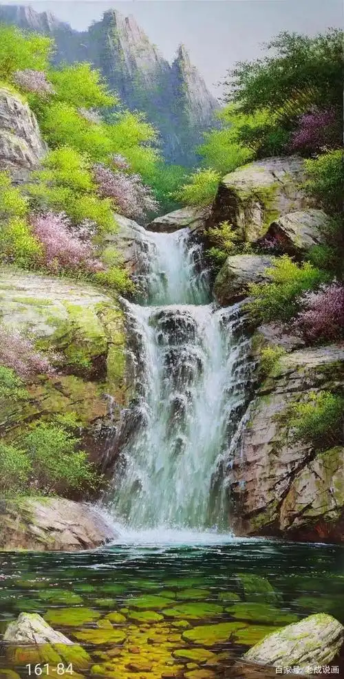 朝鲜长幅山水风景油画,朝鲜油画风景山水画-图片大观-奇异网