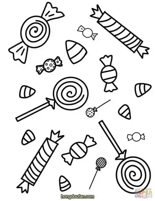 好多好多糖果我爱吃糖果简笔画大全