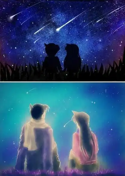 星空下的情侣背影图片夜空下的背影唯美图片简笔画星空画图片背影人物