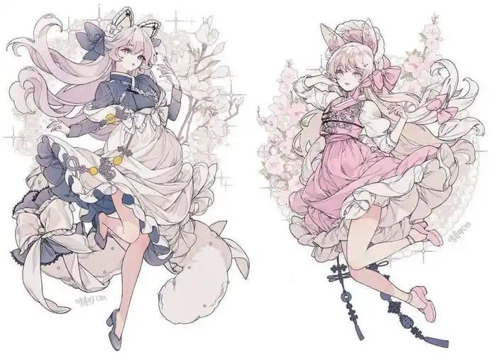 太萝莉了动漫少女华丽礼服服饰设计素材分享