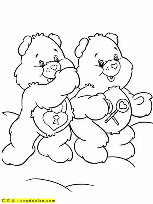 10张适合儿童和所有粉丝的爱心熊卡通涂色图片-红豆饭小学生简笔画