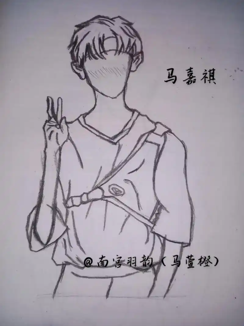 投稿#明星简笔画 第一次画,画得不好看,抱歉哈#马嘉祺#丁 - 抖音