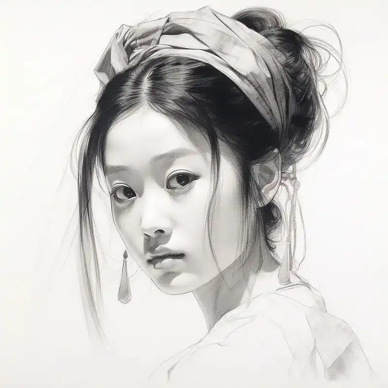 用ai绘制—素描头像.#ai绘画 #插画 #人物肖像 #素描 - 抖音