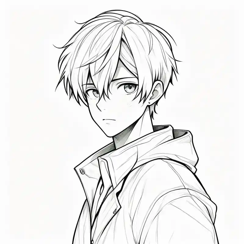 黑白素描男生头像,高冷伤感95