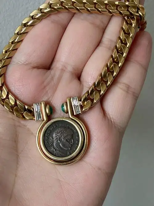 宝格丽精品重金古币项链