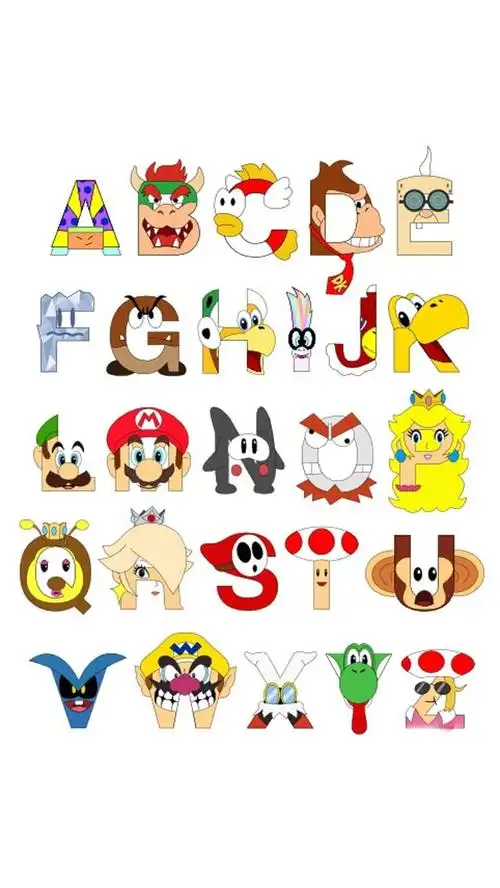 abc英语字母iphone5壁纸可爱插画平铺背景素材