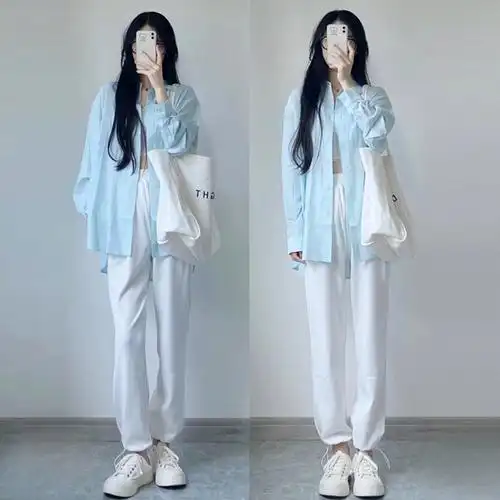 女装春潮裤胖mm微胖穿搭两件套装早初秋装子显瘦夏大码2021年新款