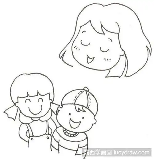 简笔画教程:幸福一家怎么画-露西学画画