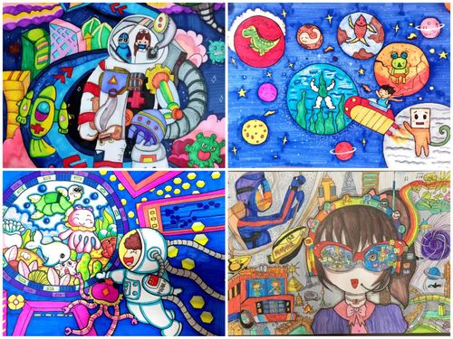 纯手绘原创卡通漫画科幻画儿童画禁毒法治海报a3/8/4k开实物邮寄