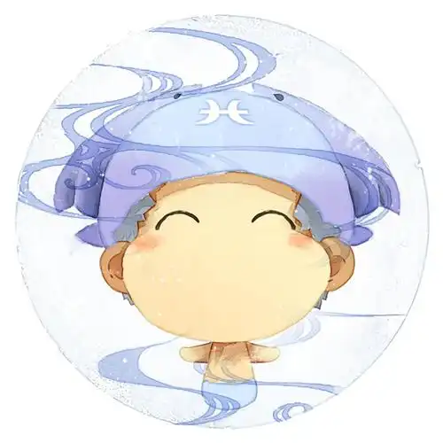 脸朝上的双鱼座男生圆头像