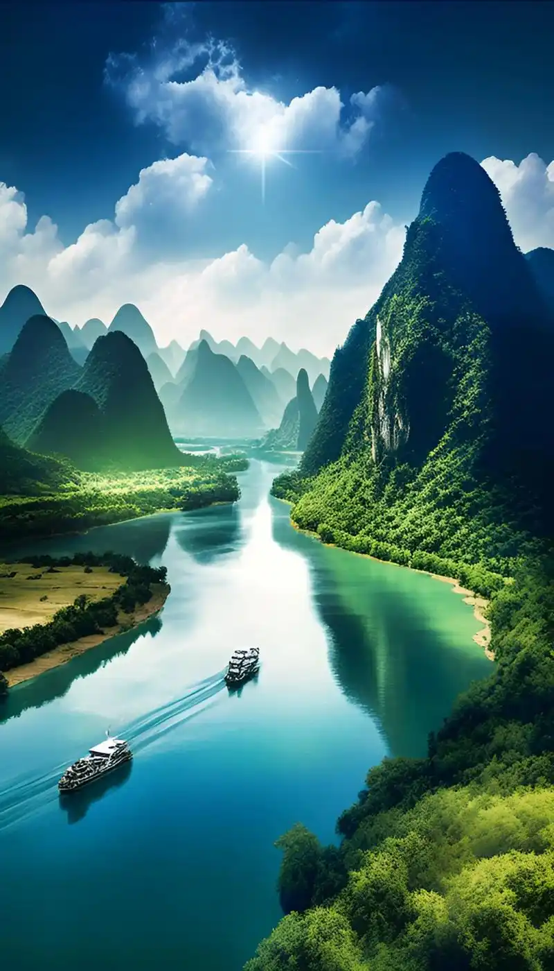 桂林山水,令人一眼惊艳的中国美景.#桂林山水甲天下 #祖国的 - 抖音