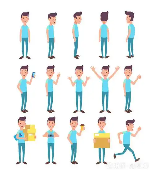 矢量卡通人物的平面风格为您的项目.