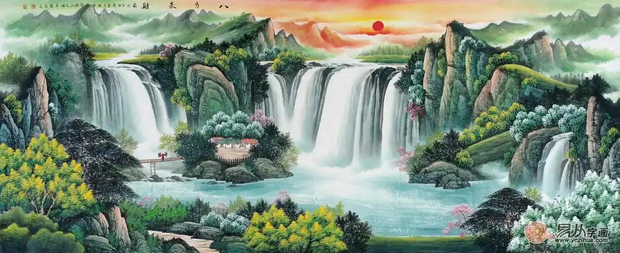 春节送礼送什么好,国画山水真的是太美了